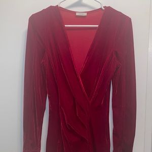Tobi velour red dress